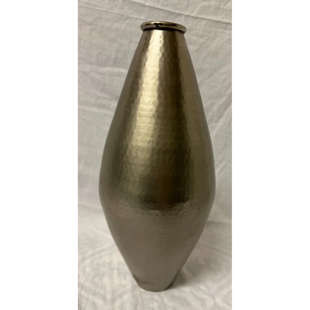 SAS Living Hammered Metal Bud Vase Silver/Champagne 14